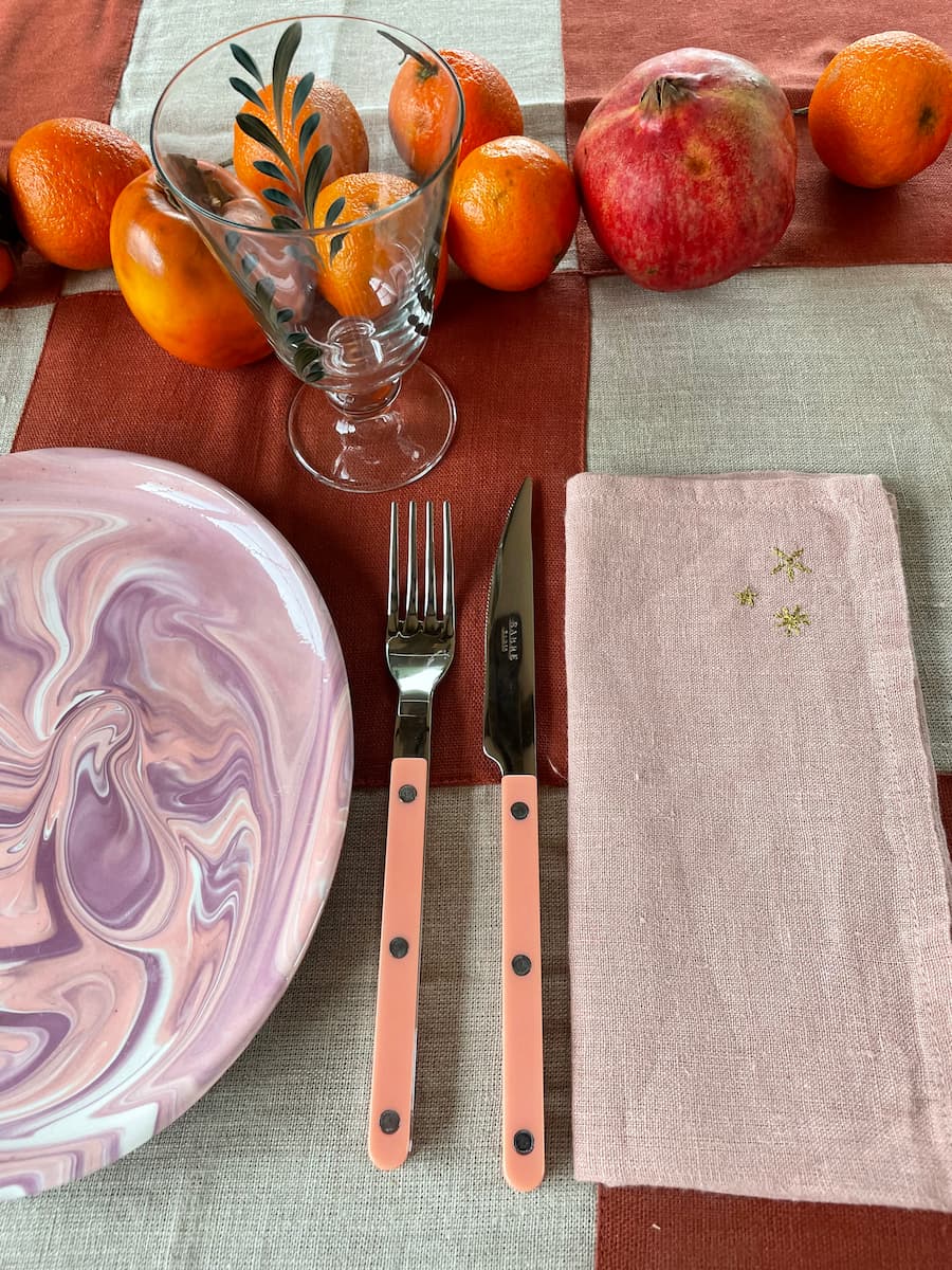 bistrot cutlery set of 4 nude pink