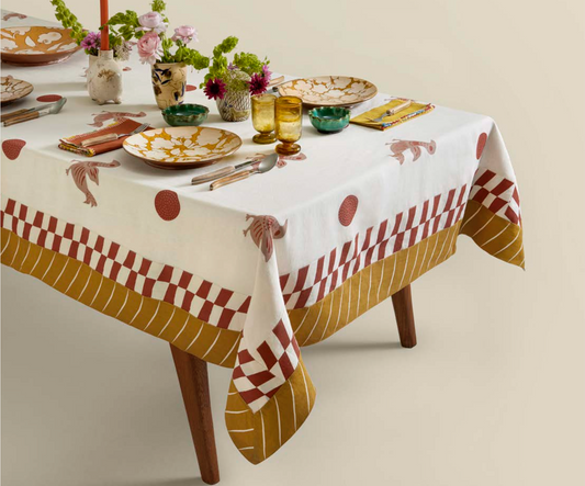 dotty bird tablecloth