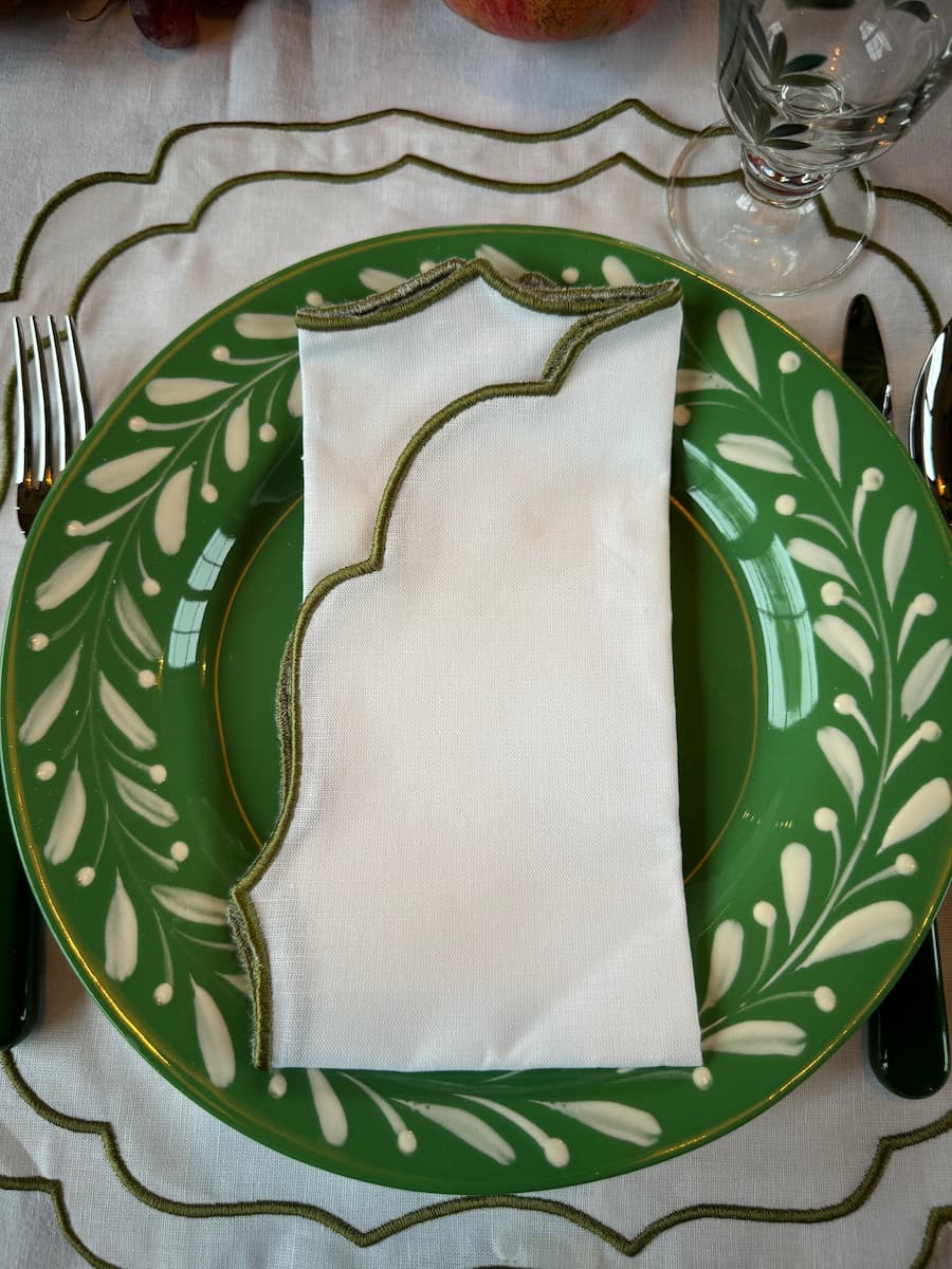 anna reversed green dinner plate