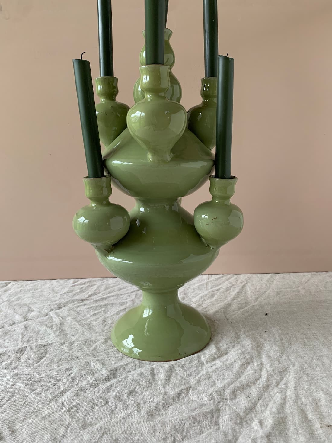 gloria candleholder green