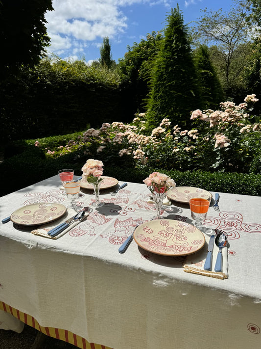 sea bride red dinner plate