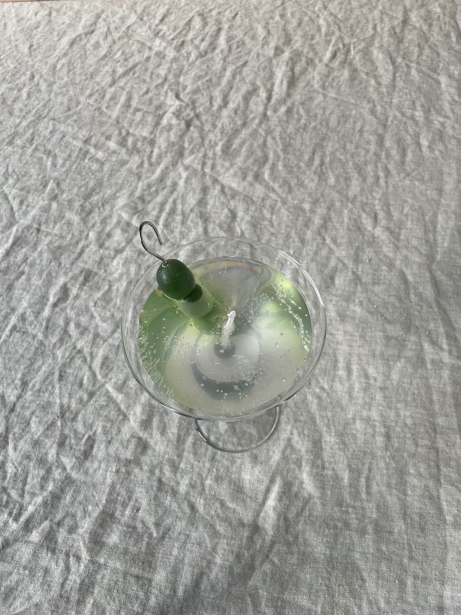 martini glass candle