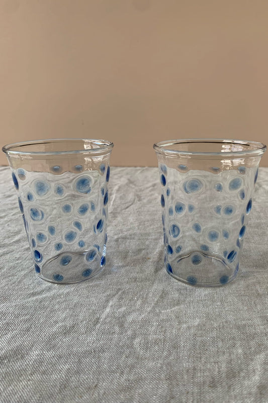 hand-blown tumbler blue set of 2