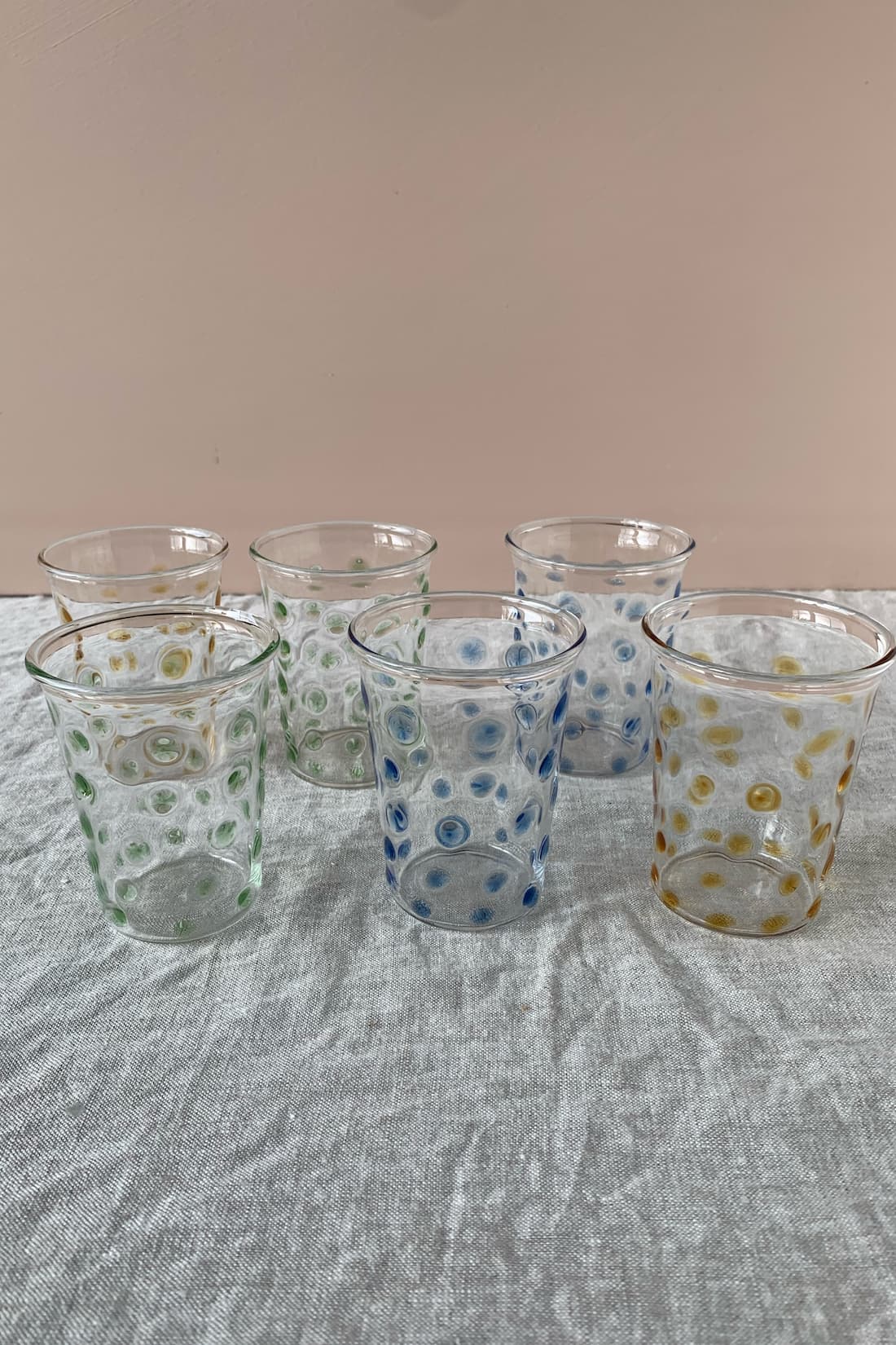 hand-blown tumbler blue set of 2