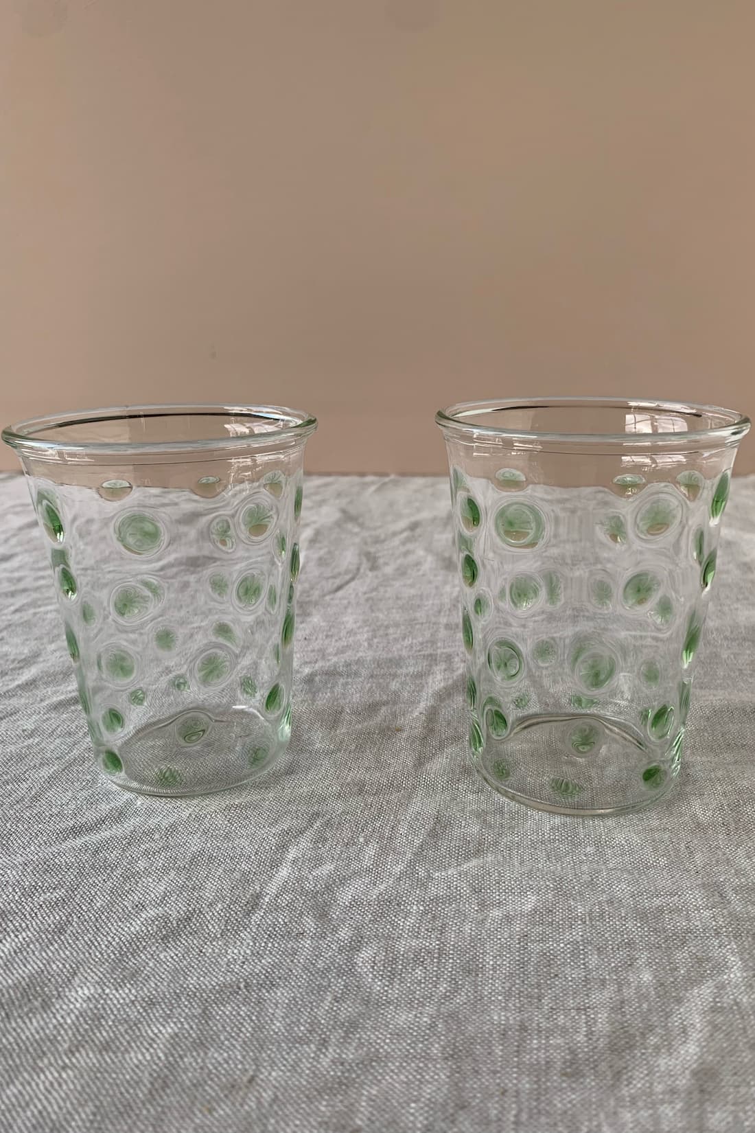 hand-blown tumbler green set of 2