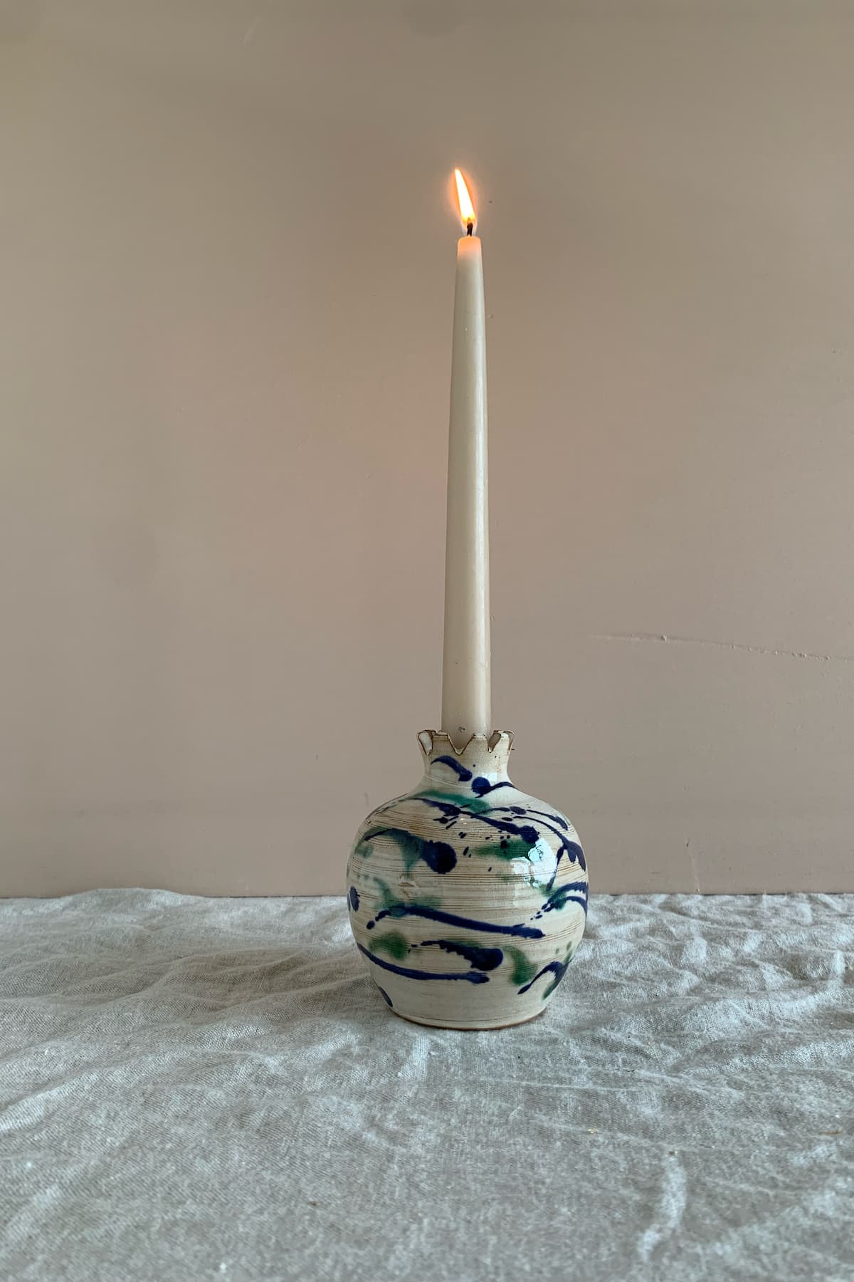 splatter pomegranate candle holder