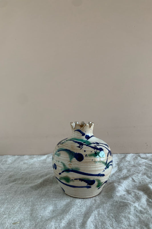 splatter pomegranate candle holder