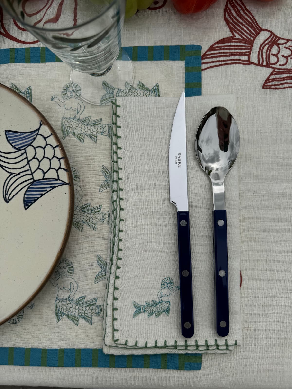 sea bride teal napkins set of 2