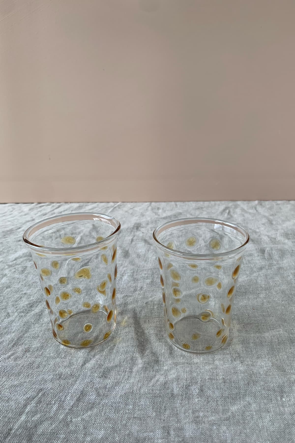 hand-blown tumbler amber set of 2