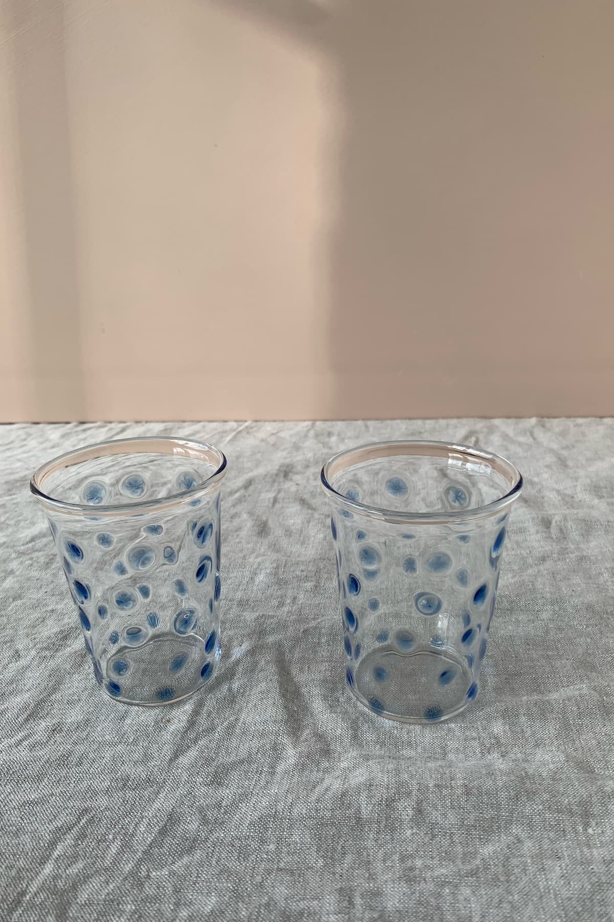 hand-blown tumbler blue set of 2