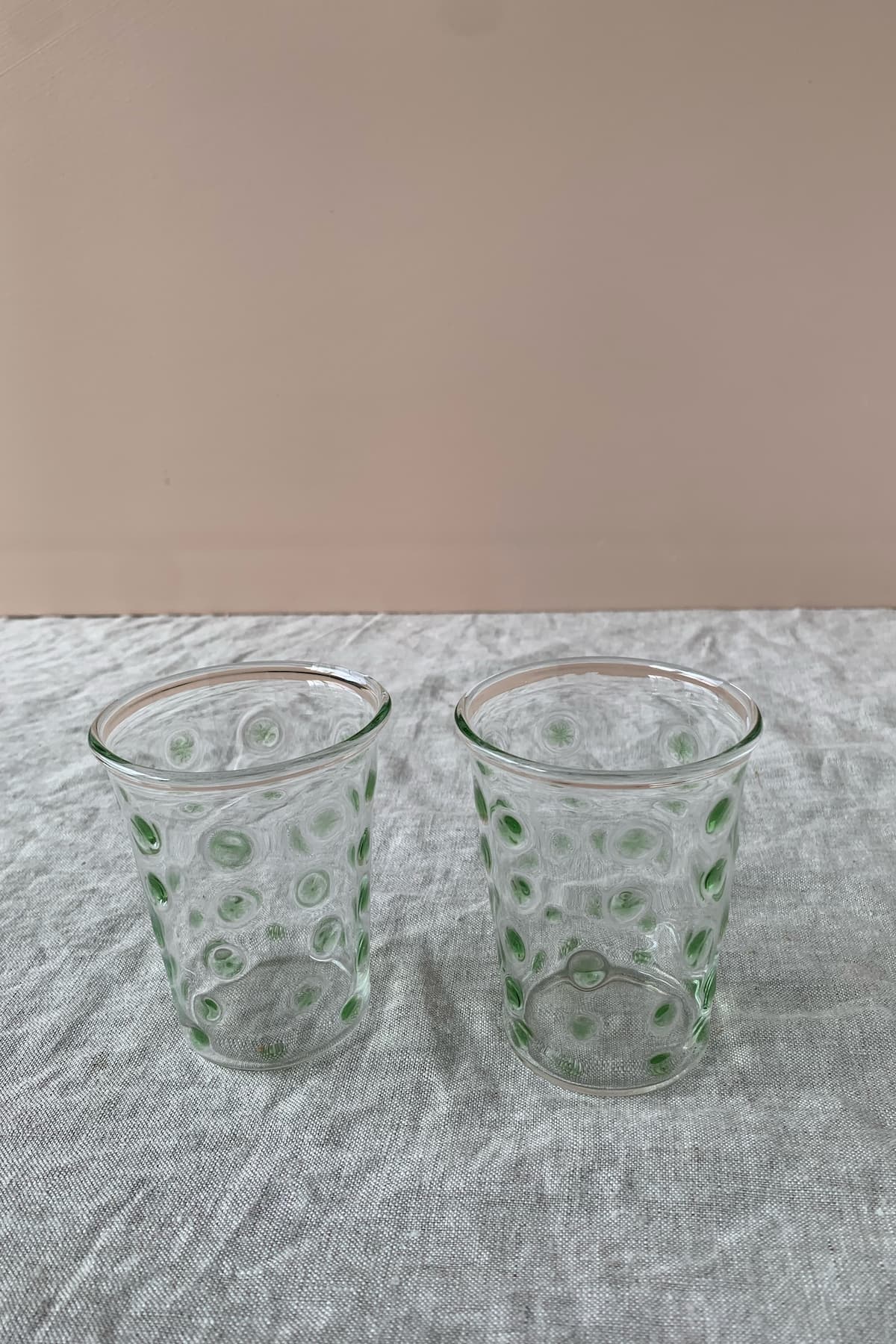 hand-blown tumbler green set of 2