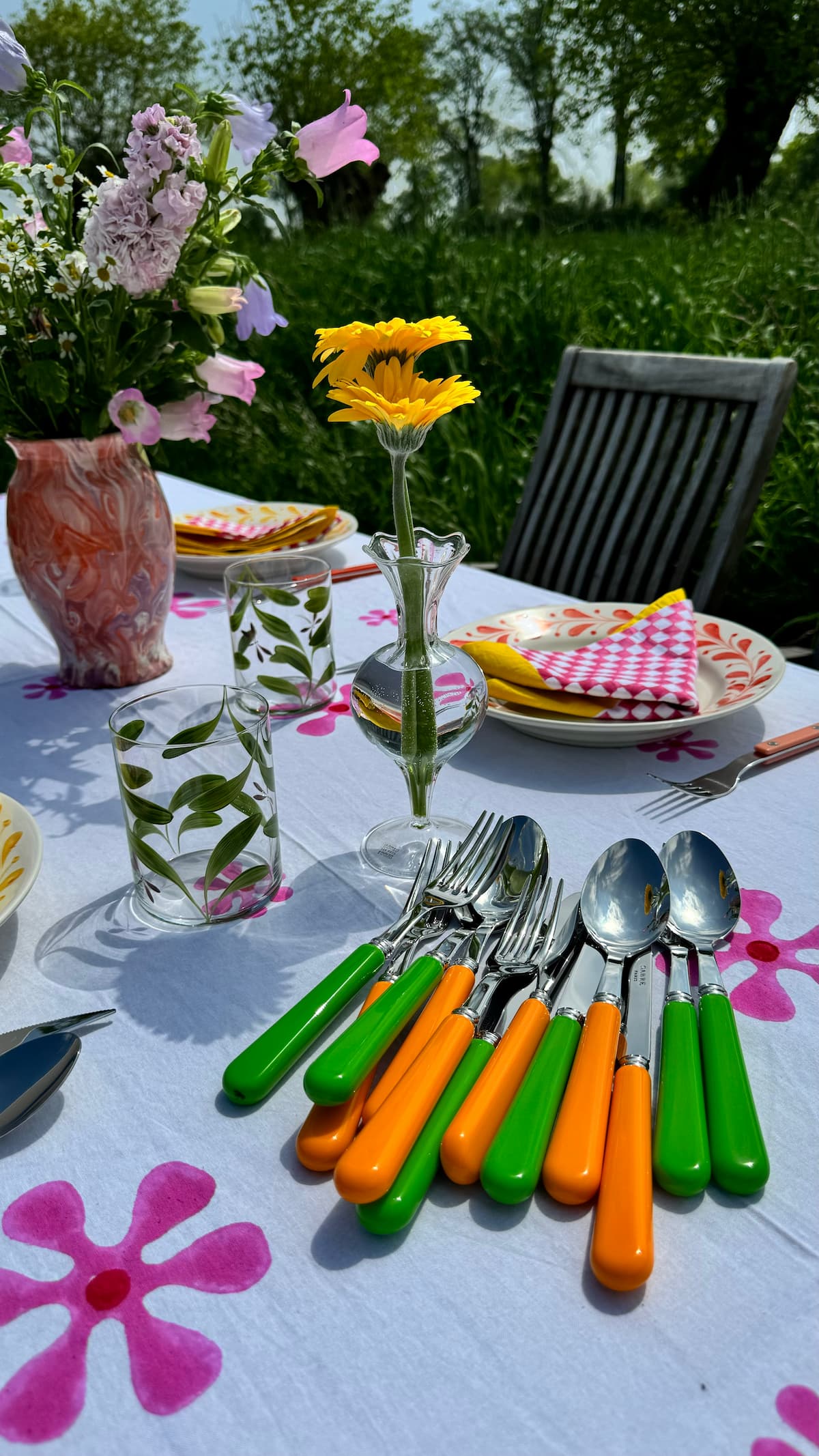 pop unis cutlery orange set of 4