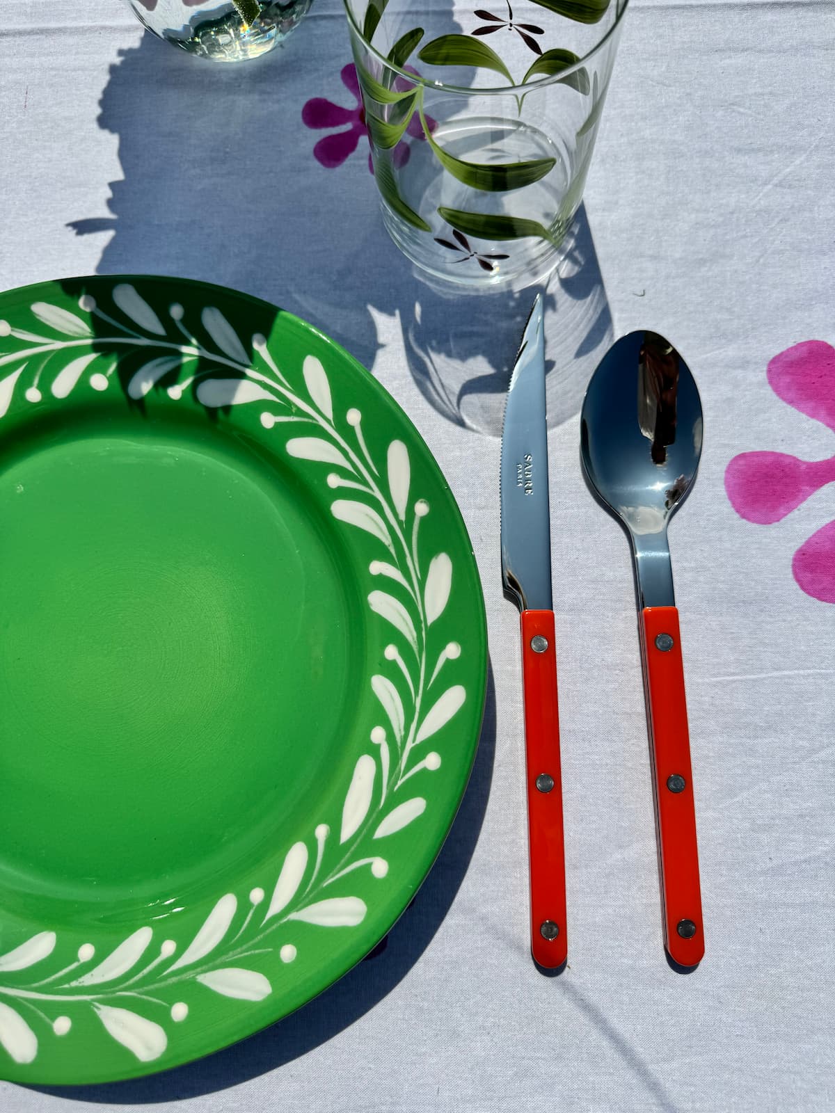 anna reversed green dinner plate