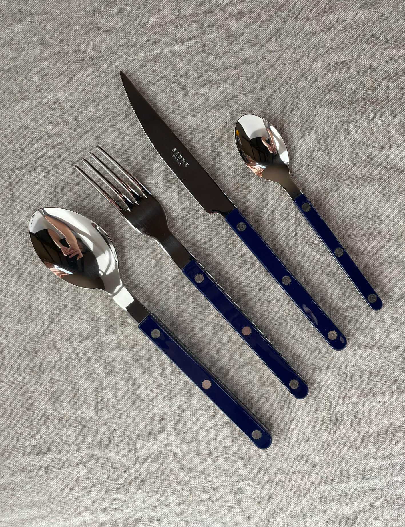 bistrot cutlery set of 4 blue