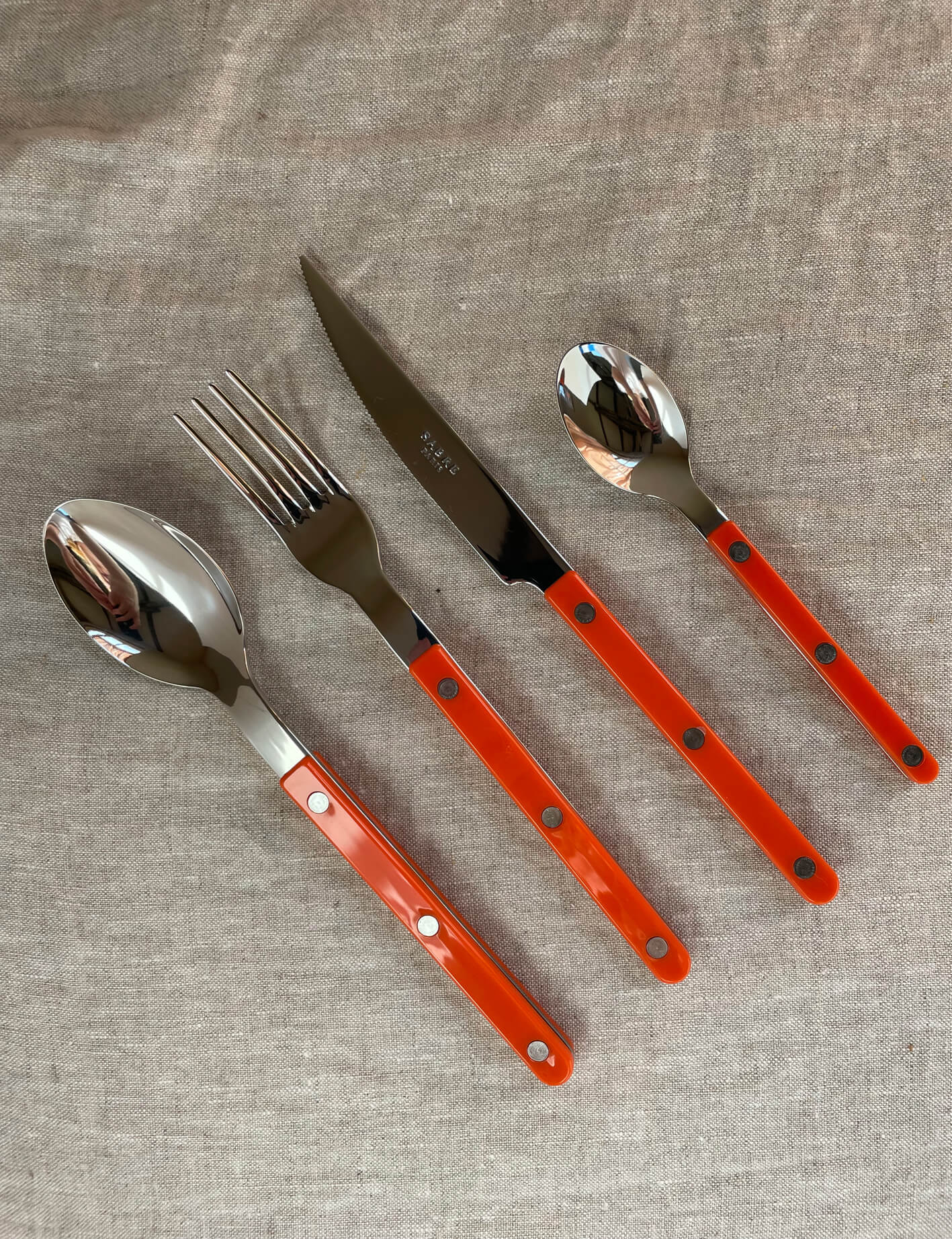 bistrot cutlery set of 4 orange