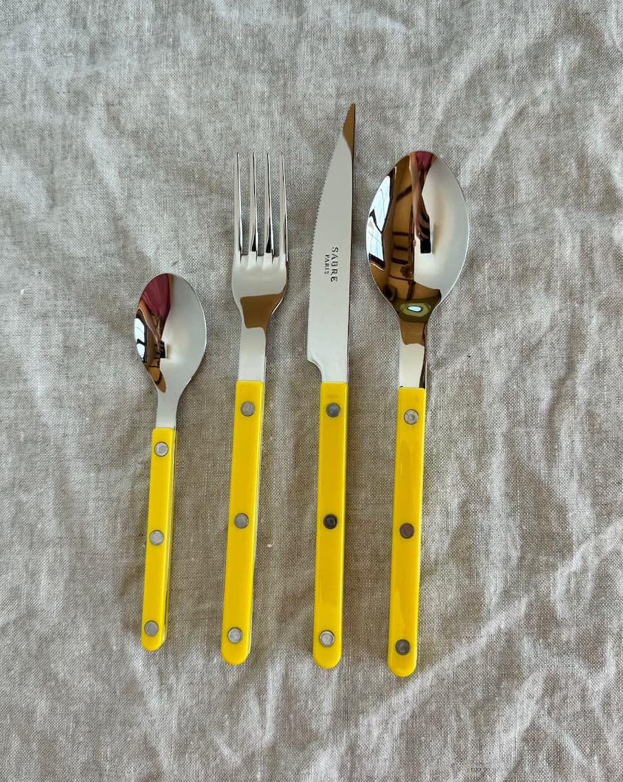 bistrot cutlery set of 4 yellow