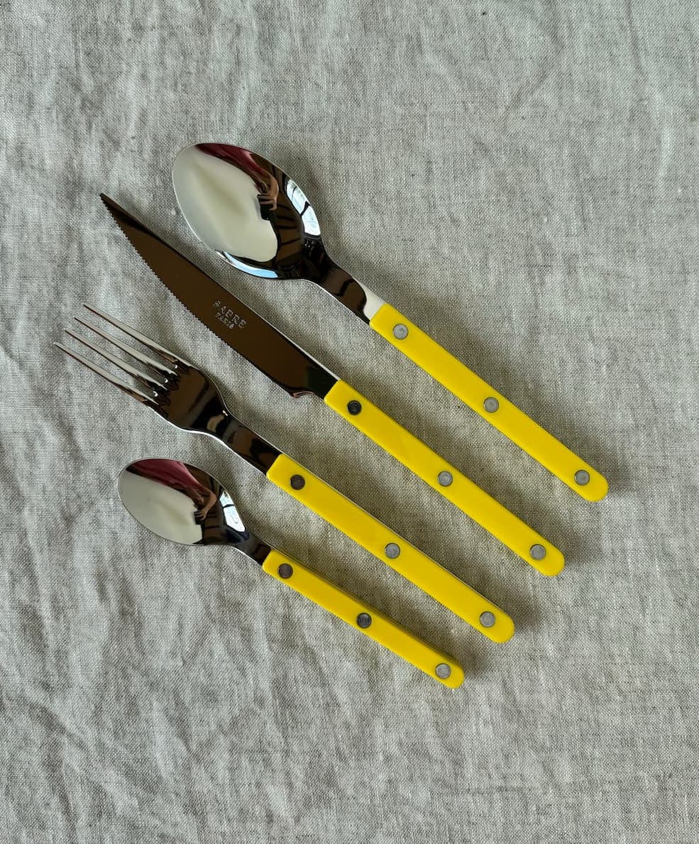 bistrot cutlery set of 4 yellow
