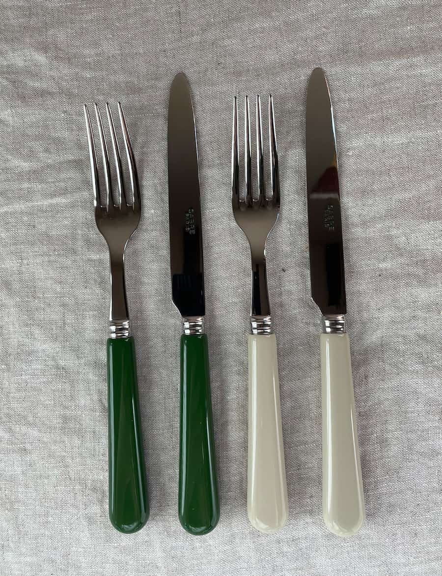 pop unis cutlery green set of 4