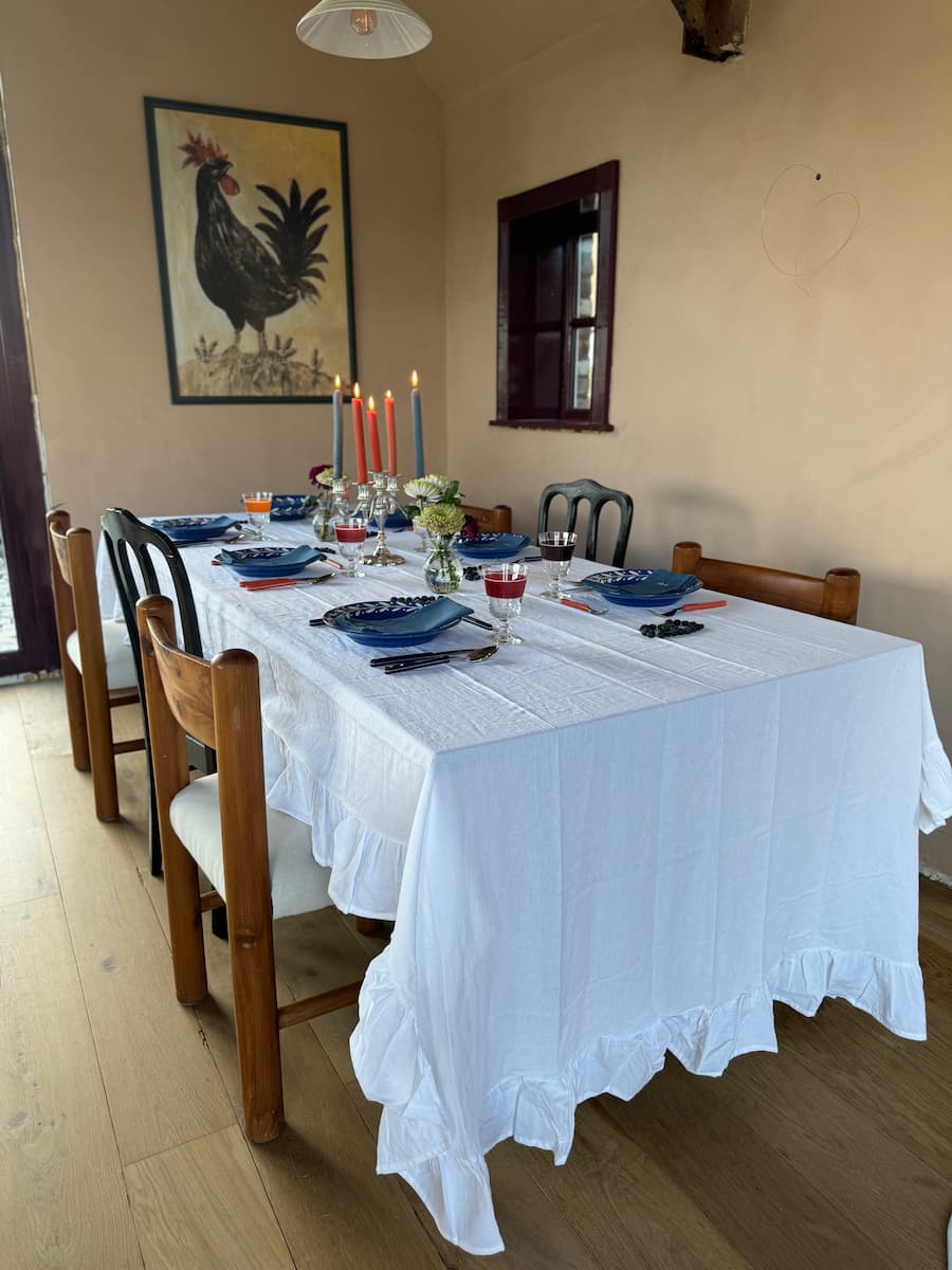 être aux anges white tablecloth 150x250cm
