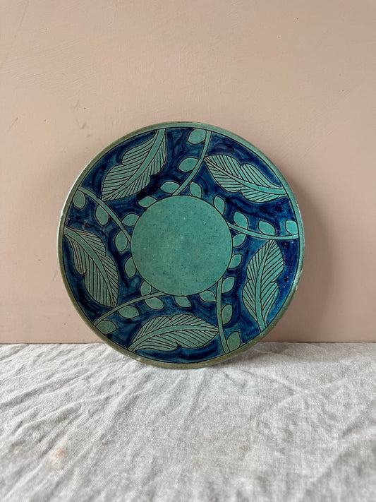 turquoise leaf dinner plate