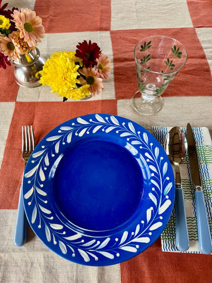 anna reversed blue dinner plate