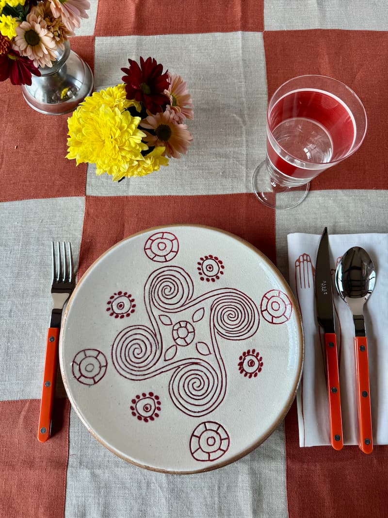 alex terracotta tablecloth 160x300cm