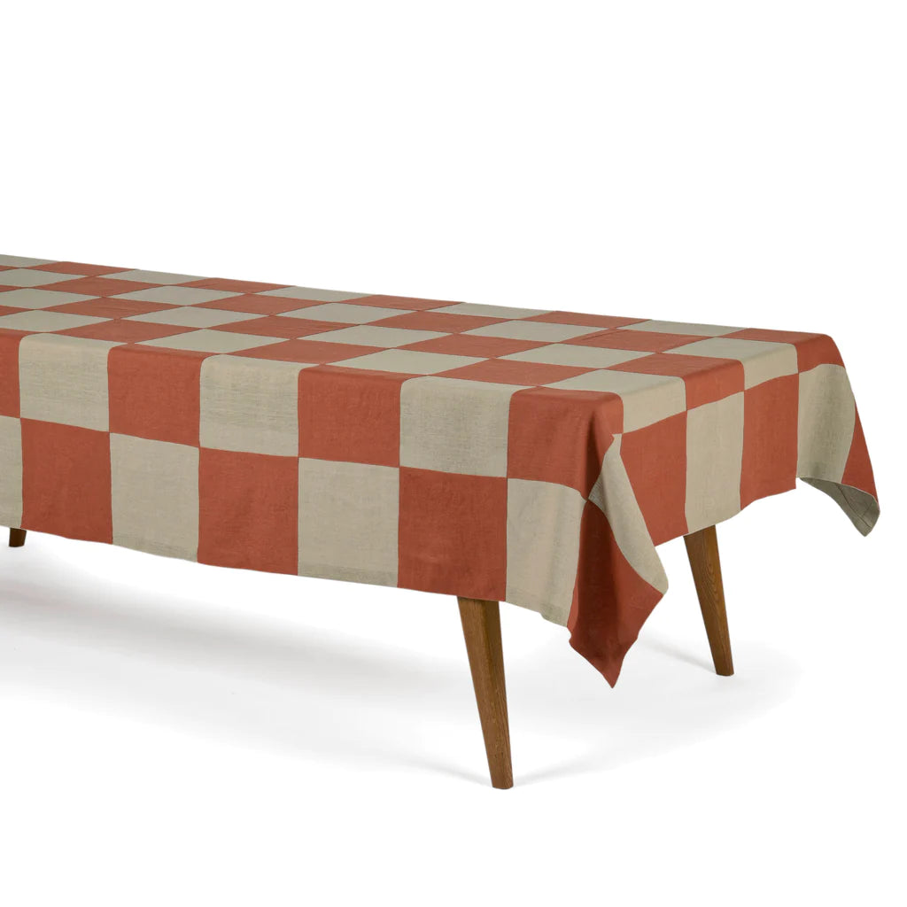 alex terracotta tablecloth 160x300cm