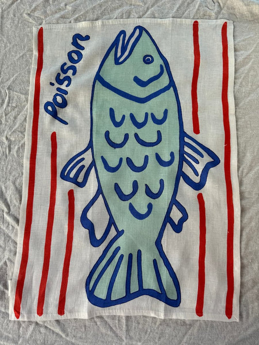 poisson tea towel