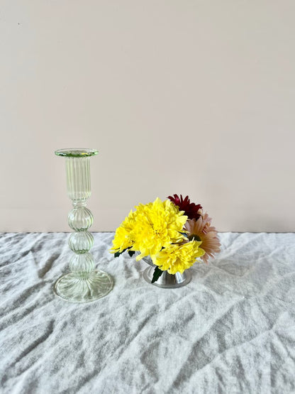 spark candle holder green