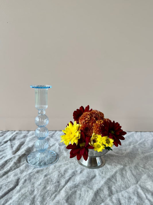 spark candle holder blue