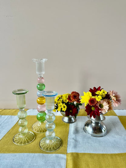 spark candle holder green