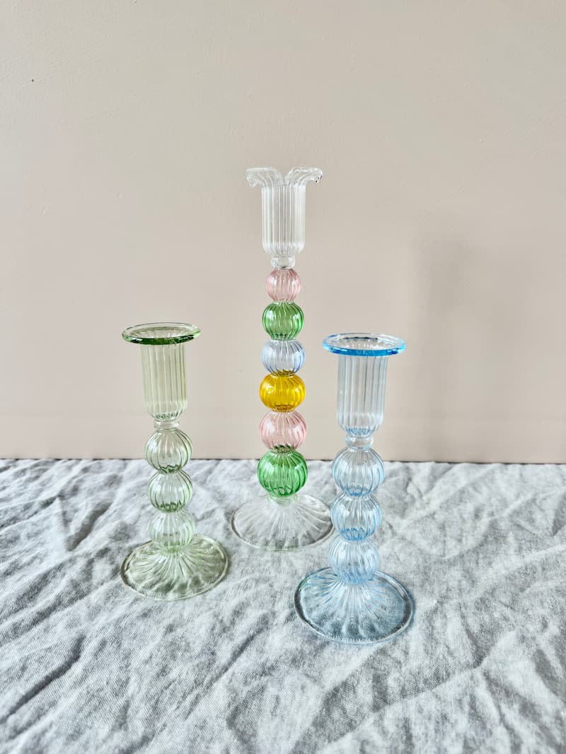 spark candle holder green