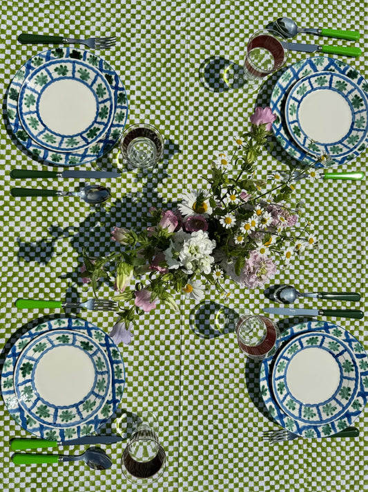 green check tablecloth