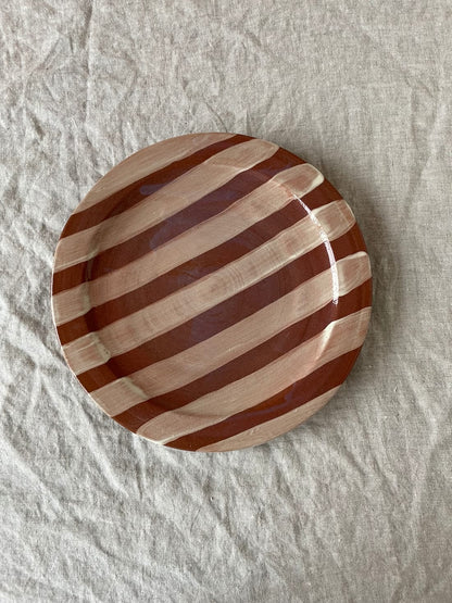 dinner plate brown stripes 28cm