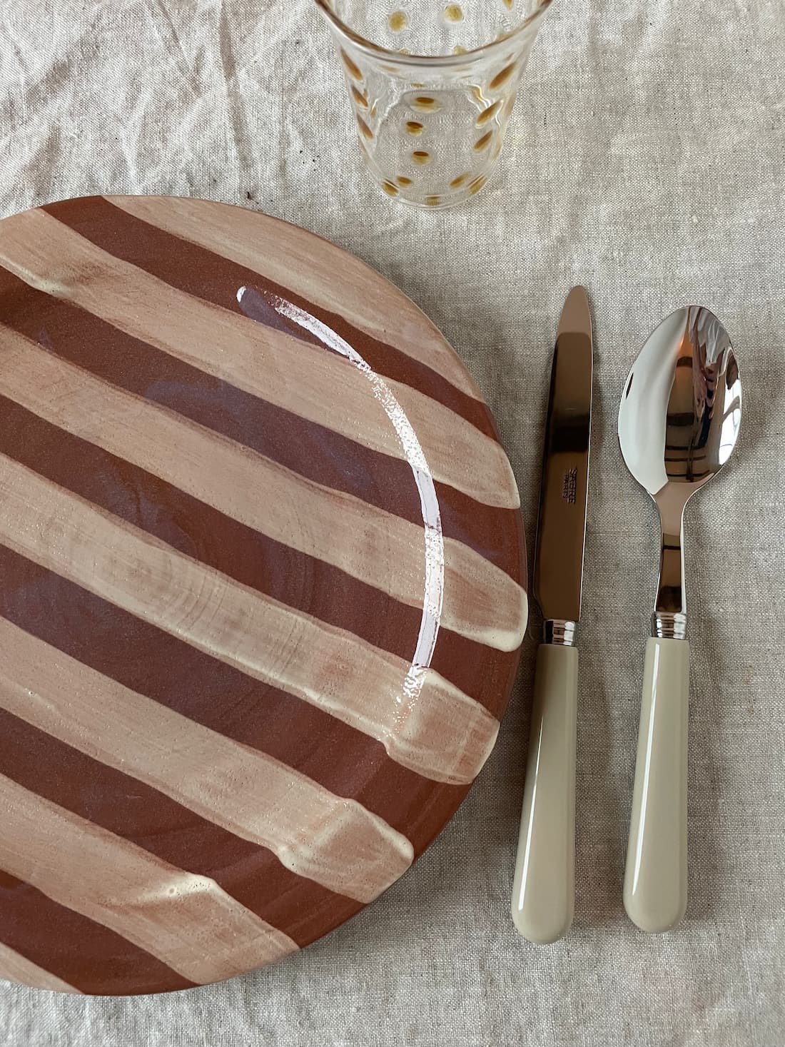 dinner plate brown stripes 28cm