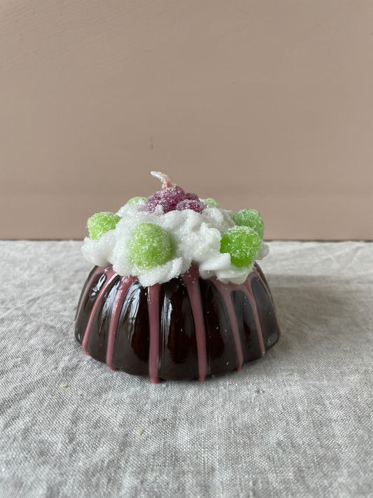 jelly cake maroon candle