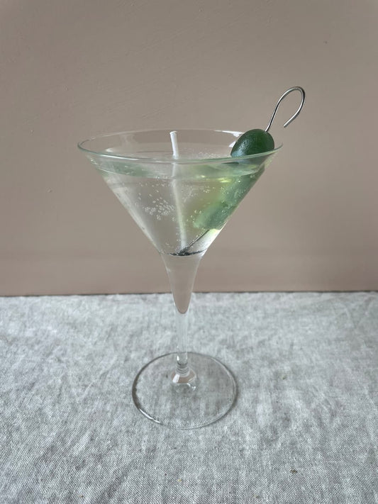 martini glass candle