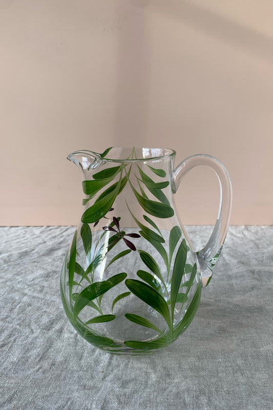 melides hand painted glass pitcher