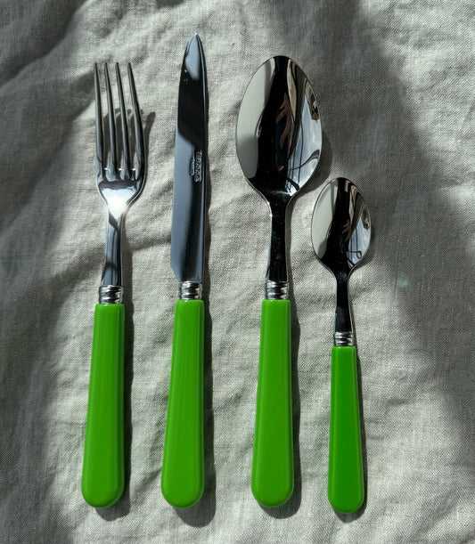 pop unis cutlery bright green set of 4