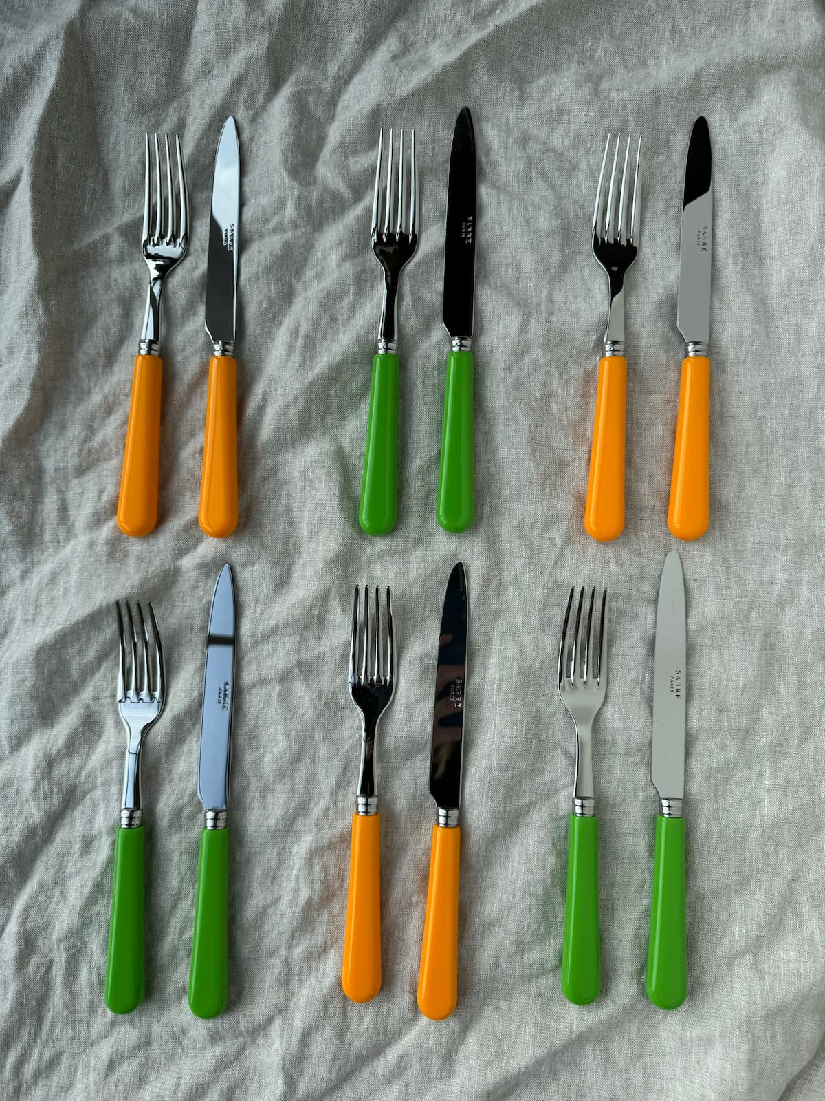 pop unis cutlery orange set of 4