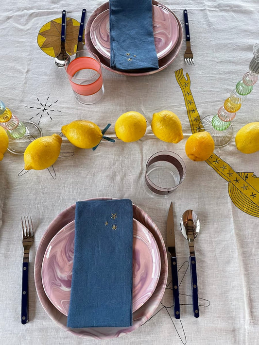 stellar linen tablecloth 160x300cm